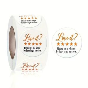 1 Roll/500 Count “Leave Me A Review” Stickers